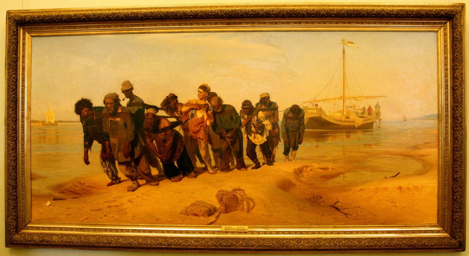 Репин бурлаки на Волге 1873